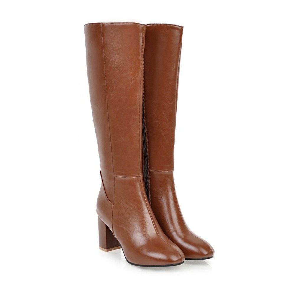 British style thick soled high-heeled Women's boots