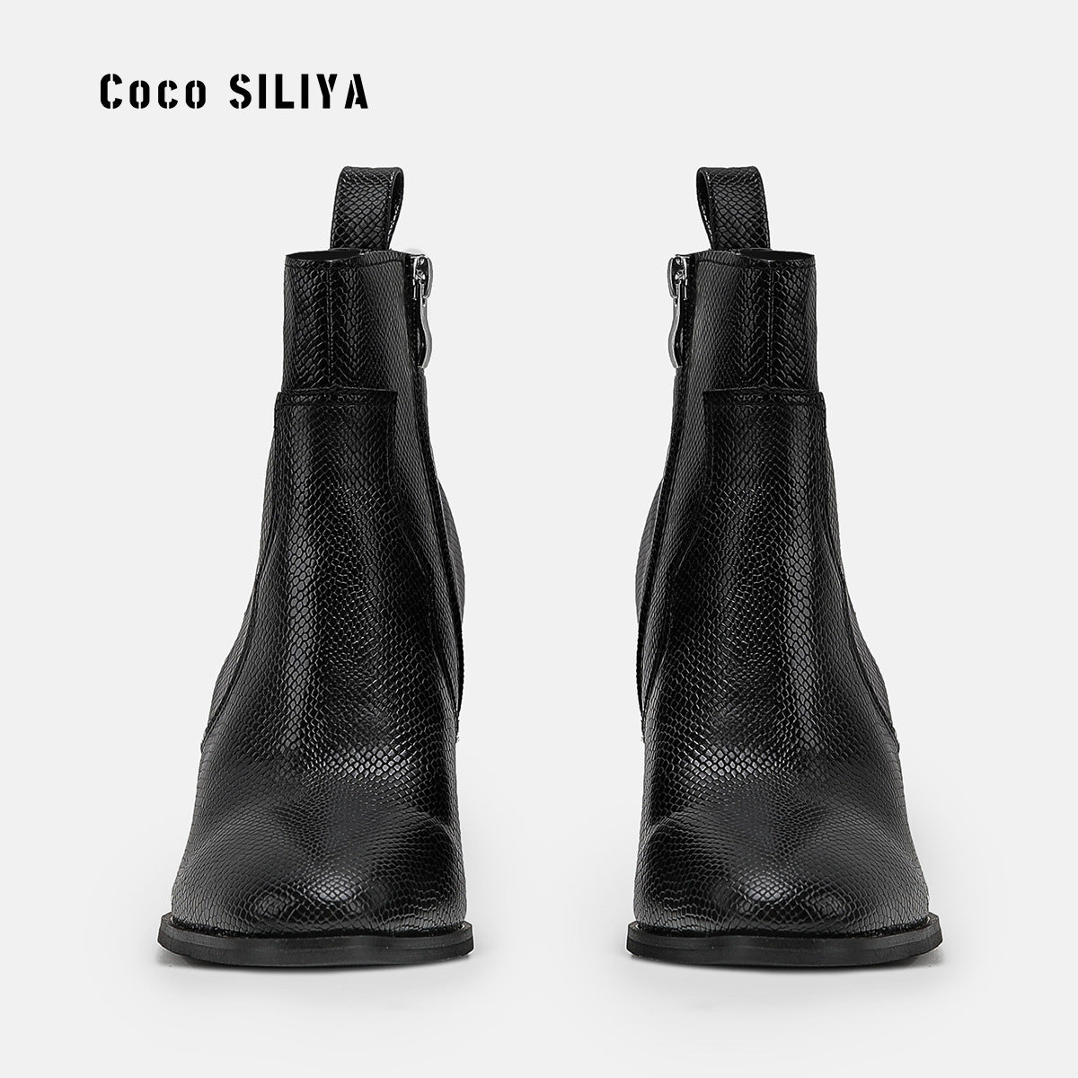 Short Boots Snakeskin Pattern