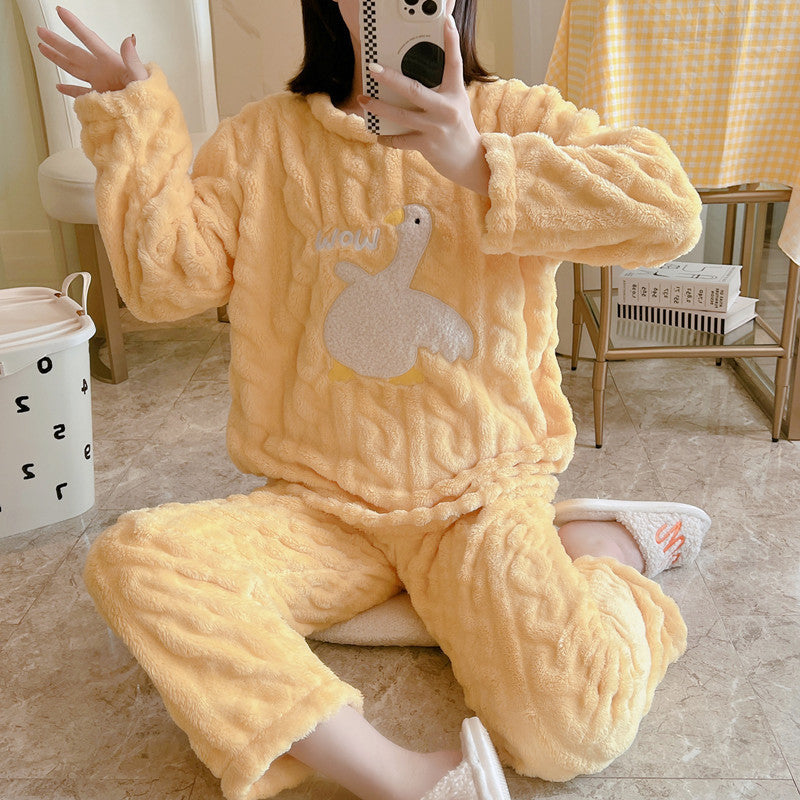 Thick Warm Pajamas For Women Velvet Pijama