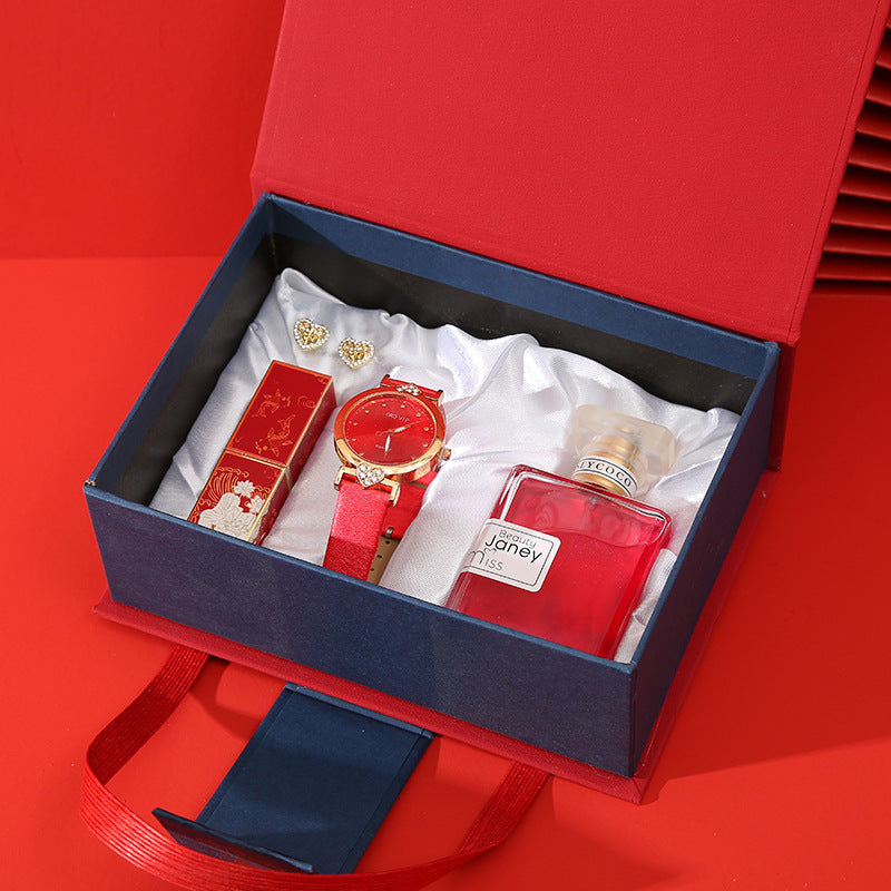 Gift Set Watch Lipstick Perfume Gift Box