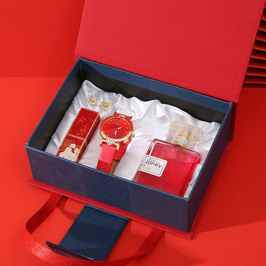 Gift Set Watch Lipstick Perfume Gift Box