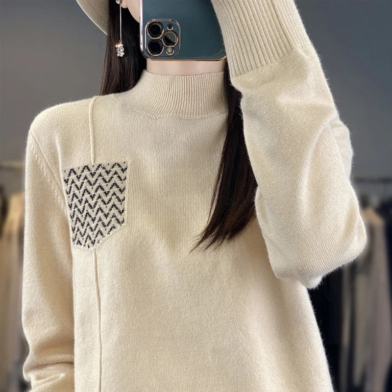 Women's Cashmere Sweater 2023 Autumn Winter Knitted Pullovers O-neck Slim Fit Bottoming Shirt olid Soft Knitwear Sweaters