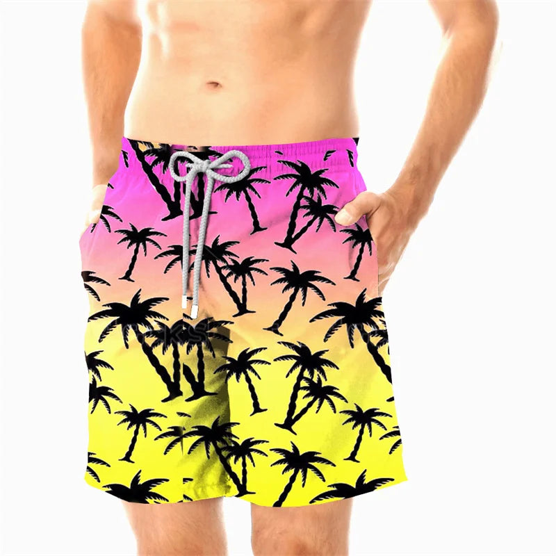 2024 Beach Shorts Pants Swimsuit Tropical Summer Casual Mens Swim Trunks 3D Print Board Shorts Cool Ice Shorts Ropa Hombre Pants