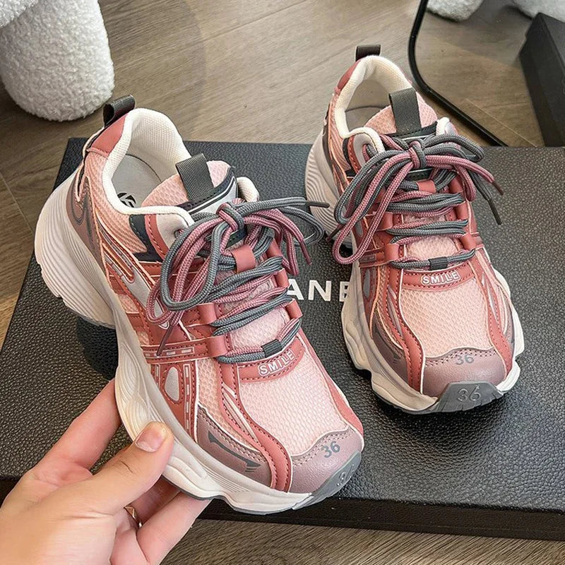 Spring Women Dad Shoes Adult Platform Trainers Summer Casual Chunky Sneakers for Women Sport Thick Sole Footwear
