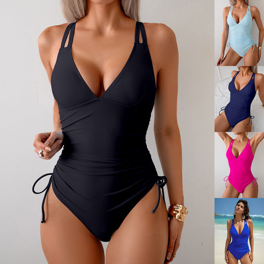 One-piece New Pure Color Swimsuit Bikini