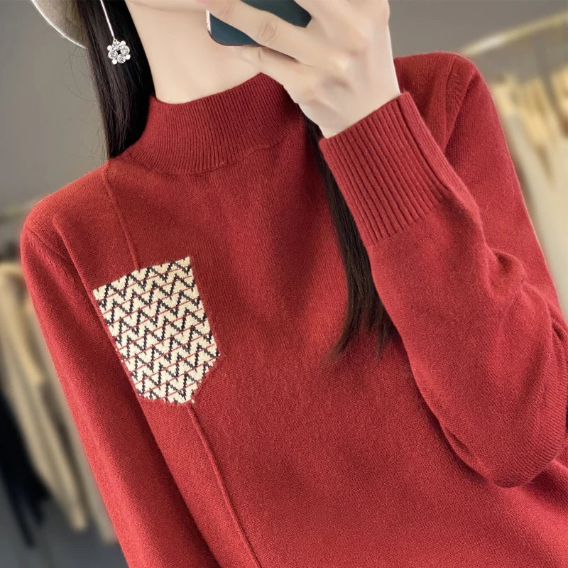 Women's Cashmere Sweater 2023 Autumn Winter Knitted Pullovers O-neck Slim Fit Bottoming Shirt olid Soft Knitwear Sweaters