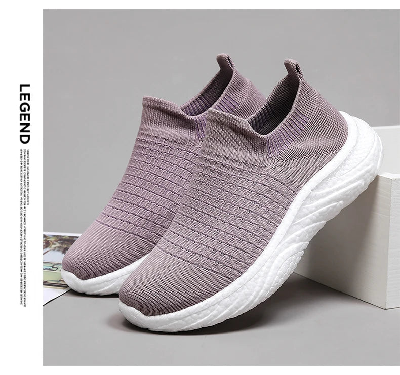 Womens Walking Shoes Slip on Running Shoes Lightweight Workout Gym Shoes Breathable Casual Sneakers