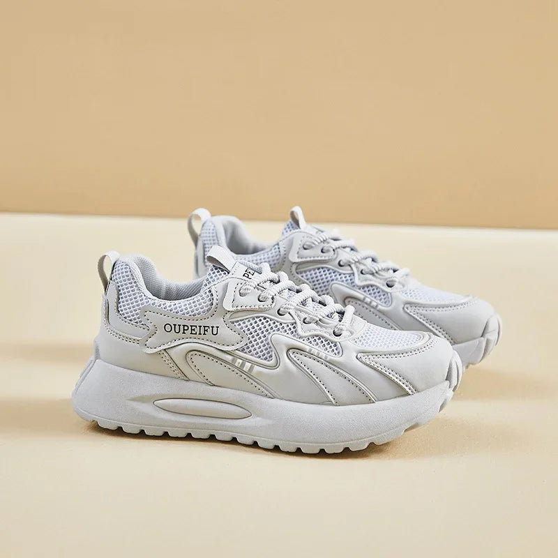 Women Casual Shoes Fashion Lace Up Breathable Walking Mesh Platform Shoes Sneakers Women Gym Vulcanized Shoes Female Footwear