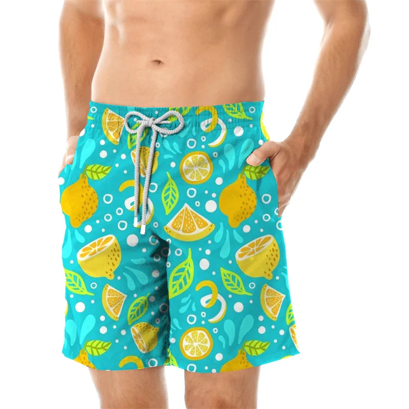 2024 Beach Shorts Pants Swimsuit Tropical Summer Casual Mens Swim Trunks 3D Print Board Shorts Cool Ice Shorts Ropa Hombre Pants