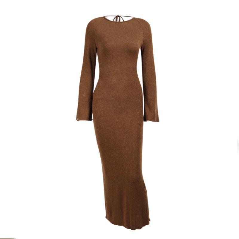 New Sexy Long Sleeved Halter Lace Up Dress
