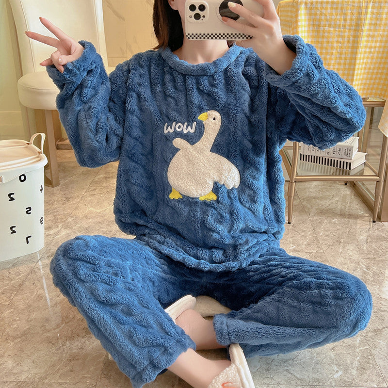 Thick Warm Pajamas For Women Velvet Pijama