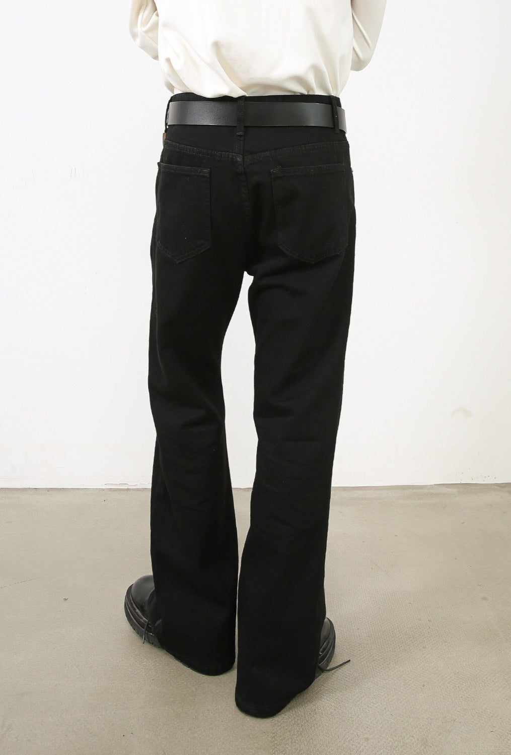 Street Dark Loose Slightly Flared Jeans Zipper Design Men's Pants