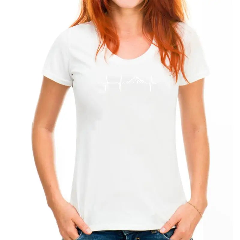 Heartbeat Mountains Hikings Sports 2022 Summer T-Shirts For Men T Shirt Hot Sale Clothes Custom T Shirts Online