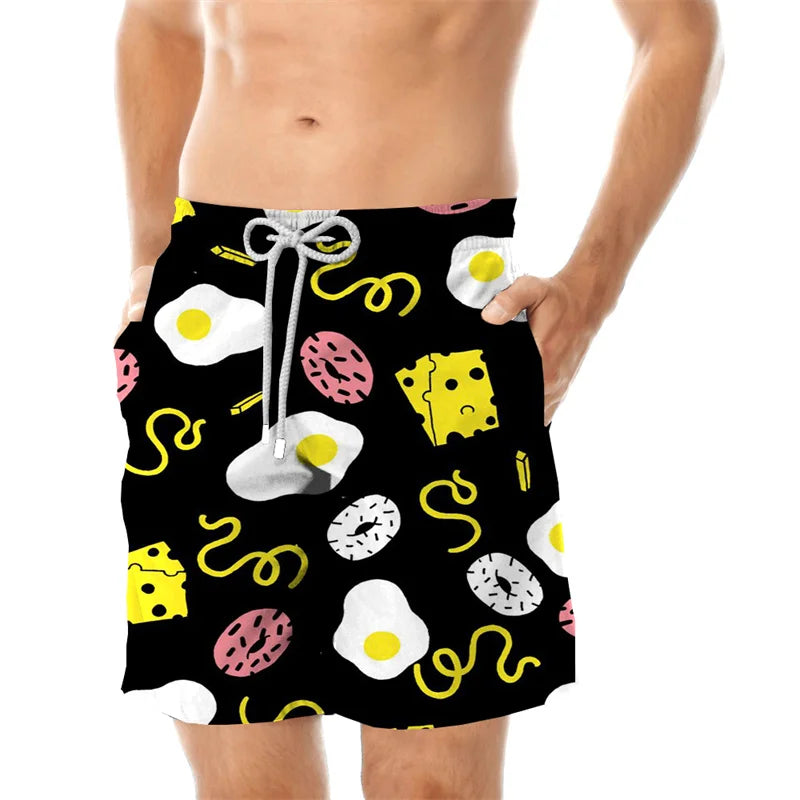 2024 Beach Shorts Pants Swimsuit Tropical Summer Casual Mens Swim Trunks 3D Print Board Shorts Cool Ice Shorts Ropa Hombre Pants