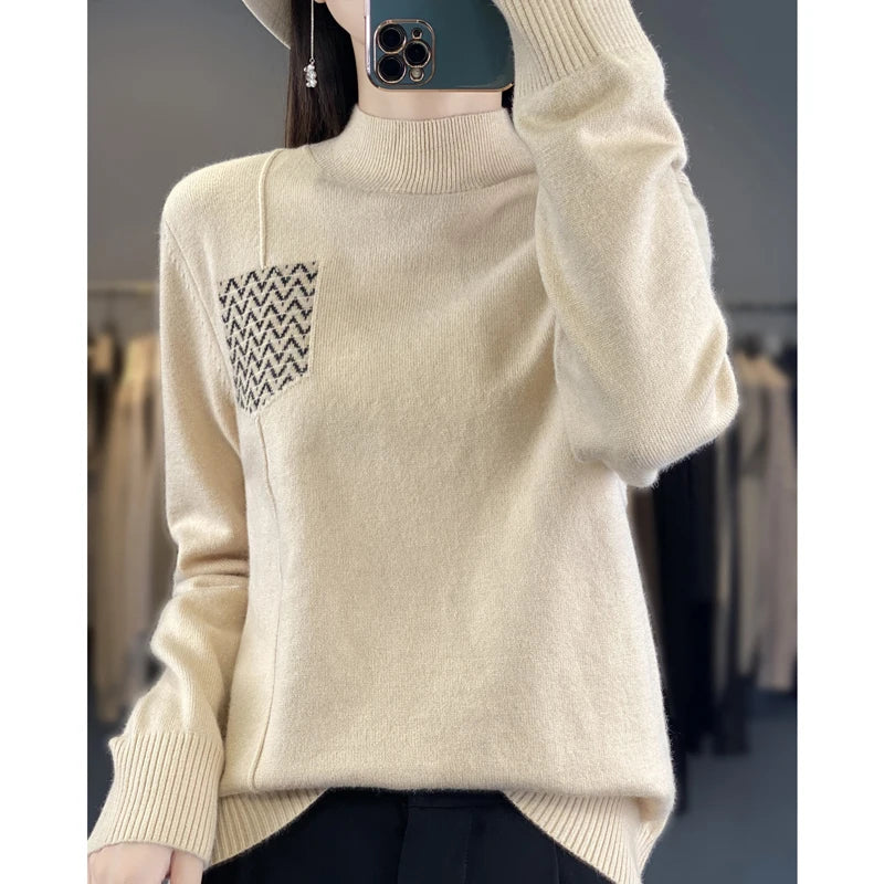 Women's Cashmere Sweater 2023 Autumn Winter Knitted Pullovers O-neck Slim Fit Bottoming Shirt olid Soft Knitwear Sweaters