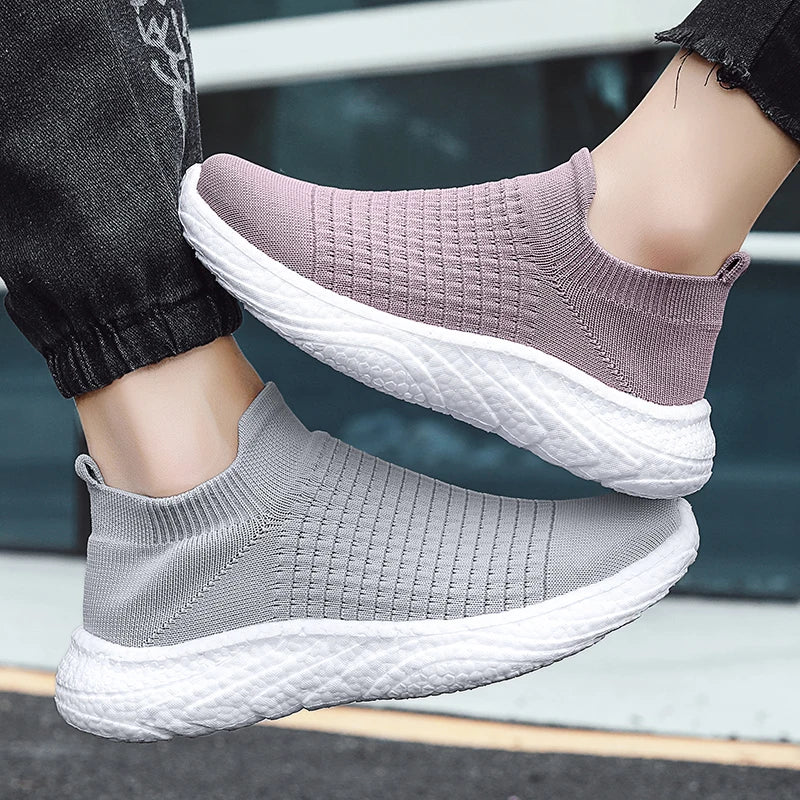 Womens Walking Shoes Slip on Running Shoes Lightweight Workout Gym Shoes Breathable Casual Sneakers